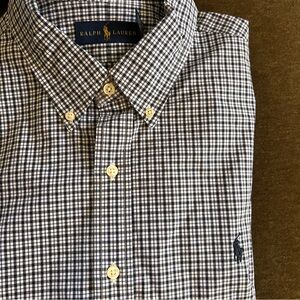 Ralph Lauren Men's blue and White checkered Shirt XL